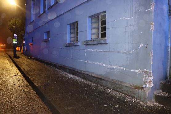 beschädigte Hauswand